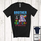 MacnyStore - Brother Of The Birthday Princess, Joyful Birthday Party Celebration Unicorn Lover, Family Group T-Shirt