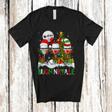 MacnyStore - Buon Natale Merry Christmas; Humorous Three Wine of Glasses; Italian Drinking Drunker Group T-Shirt