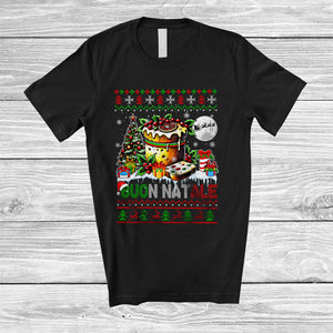 MacnyStore - Buon Natale; Amusing Christmas Tree Sweater Italian Panettone Cake; X-mas Family Group T-Shirt