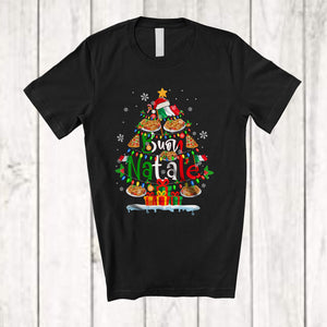 MacnyStore - Buon Natale; Humorous Christmas Tree Lights Italian Food Lover; Matching Family Group T-Shirt