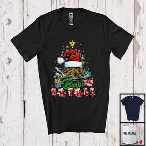 MacnyStore - Buon Natale; Joyful Christmas Lights Santa Spaghetti Food Lover; X-mas Italian Food Family T-Shirt