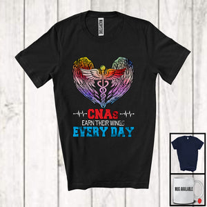 MacnyStore - CNA Nurse Earn Their Wings Everyday; Colorful Wings Nursing Lover; Proud Nurse Group T-Shirt