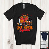 MacnyStore - CNA Nurse Squad; Amazing Thanksgiving Halloween Witch Turkey; Careers Jobs Group T-Shirt