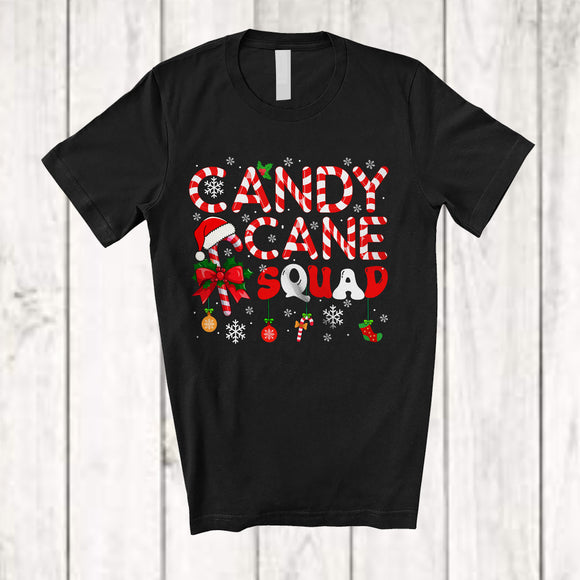 MacnyStore - Candy Cane Squad; Fantastic Christmas Snowing Santa Candy Canes; X-mas Family Group T-Shirt