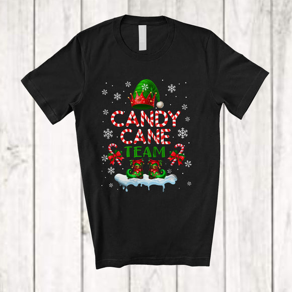 MacnyStore - Candy Cane Team; Fantastic Christmas Snowing Elf Candy Canes; X-mas Family Group T-Shirt