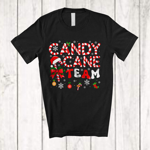 MacnyStore - Candy Cane Team; Fantastic Christmas Snowing Santa Candy Canes; X-mas Family Group T-Shirt