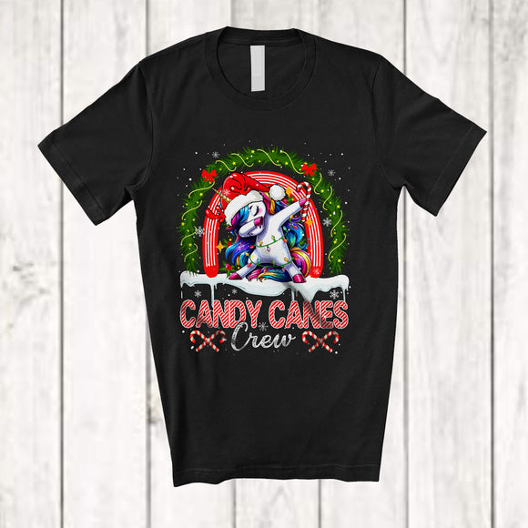 MacnyStore - Candy Canes Crew; Amusing Christmas Santa Unicorn Dabbing With Candy Cane; Animal Lover T-Shirt