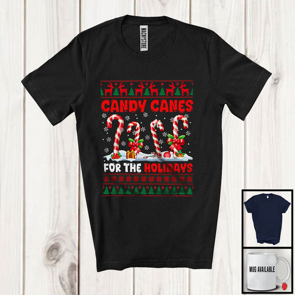 MacnyStore - Candy Canes For The Holidays; Amazing Christmas Sweater Candy Canes; X-mas Pajama Family T-Shirt