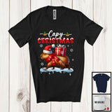 MacnyStore - Capy Christmas; Adorable X-mas Santa Capybara Lover Snowing Around; Family Group T-Shirt