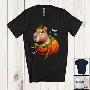 MacnyStore - Capybara Pumpkin Cosplay; Lovely Halloween Costume Capybara Rodent Animal; Pumpkin Lover T-Shirt