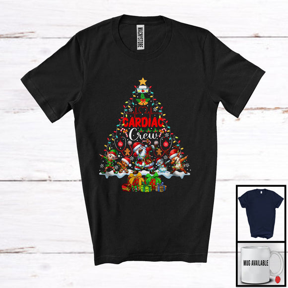 MacnyStore - Cardiac Crew, Fantastic Christmas Tree Lights Dabbing Santa Reindeer Elf Dabbing, Nurse Group T-Shirt