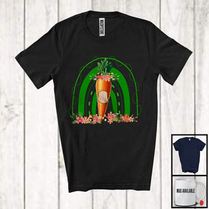 MacnyStore - Carrot Human Costume, Lovely Carrot Vegan Fruit Rainbow Flowers, Veganism Healthy Lover T-Shirt