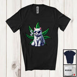 MacnyStore - Cat Sunglasses Smoker, Humorous Kitten Owner Lover, Matching 420 Stoner Smoker Group T-Shirt