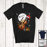 MacnyStore - Cello Santa; Amusing Christmas Lights Snowing Santa Cello Player; Musical Instruments T-Shirt