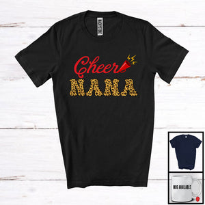 MacnyStore - Cheer Nana, Joyful Mother's Day Leopard Proud Fan Cheerleader, Matching Family Group T-Shirt