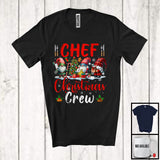 MacnyStore - Chef Christmas Crew; Adorable X-mas Tree Three Gnomes; Snowing Chef Group T-Shirt