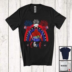 MacnyStore - Chef, Amazing 4th Of July American Flag Hat Rainbow Lover, Careers Patriotic Group T-Shirt