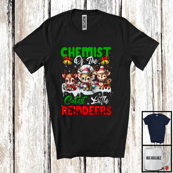 MacnyStore - Chemist Of The Cutest Little Reindeers; Wonderful Christmas 3 Reindeers; Snowing X-mas T-Shirt