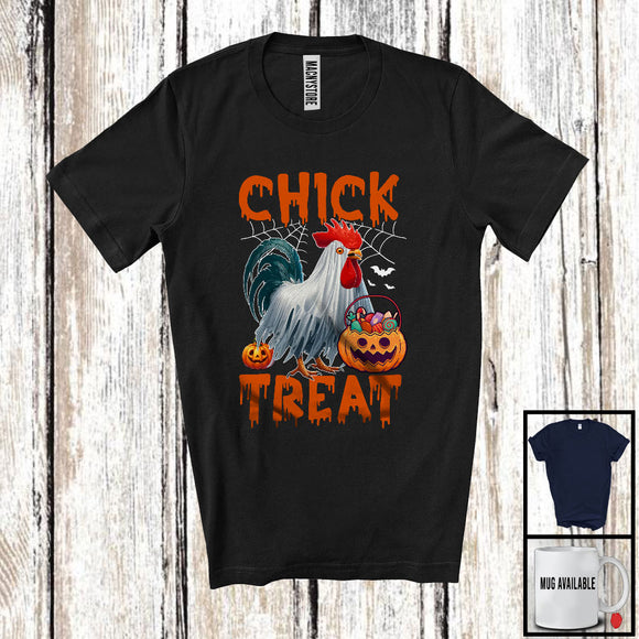 MacnyStore - Chick Or Treat, Humorous Halloween Costume Rooster Chicken Trick Or Treat, Farmer Candy Lover T-Shirt