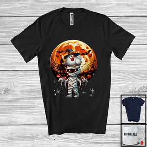 MacnyStore - Chicken Witch Riding Mummy; Amazing Halloween Moon Farm; Boys Girls Family Group T-Shirt