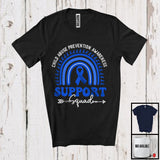 MacnyStore - Child Abuse Prevention Awareness Support Squad, Lovely Child Abuse Prevention Blue Ribbon, Rainbow T-Shirt