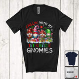 MacnyStore - Chillin' With My 1st Grade Gnomies; Lovely Christmas Lights Four Gnomes; Teacher Squad T-Shirt