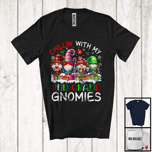 MacnyStore - Chillin' With My 2nd Grade Gnomies; Lovely Christmas Lights Four Gnomes; Teacher Squad T-Shirt