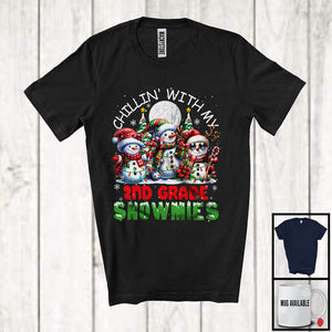 MacnyStore - Chillin' With My 2nd Grade Snowmies; Amazing Christmas Three Teacher Snowman; X-mas Group T-Shirt