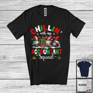 MacnyStore - Chillin' With My Accountant Squad; Awesome Christmas Three Gnomes; Accountant Group T-Shirt