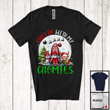 MacnyStore - Chillin' With My Gnomies, Adorable Christmas Gnomes Reindeer Snowman, X-mas Tree Lights T-Shirt