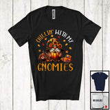 MacnyStore - Chillin' With My Gnomies, Adorable Thanksgiving Gnome Sunflowers, Pumpkins Turkey Lover T-Shirt