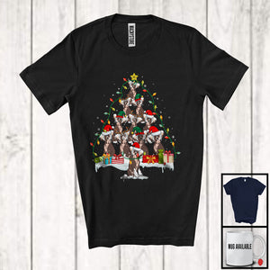 MacnyStore - Chinese Crested Dog Christmas Tree; Amazing X-mas Lights Tree Snowing; Family Group T-Shirt