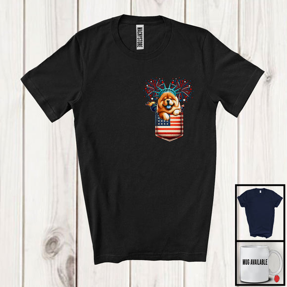 MacnyStore - Chow Chow in American Flag Pocket, Adorable 4th Of July Chow Chow Owner, Patriotic Group T-Shirt