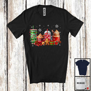 MacnyStore - Christmas Coffee Collection; Amazing Christmas Lights Snowing Around Coffee Lover; Family Group T-Shirt