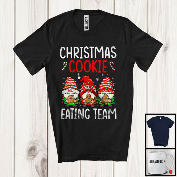 MacnyStore - Christmas Cookie Eating Team; Fantastic Christmas Lights Three Gnomies Gnomes; X-mas Family Group T-Shirt