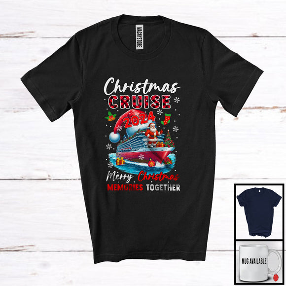 MacnyStore - Christmas Cruise 2024 Memories Together Cruise Ship; Awesome X-mas Santa Cruise Plaid; Family T-Shirt