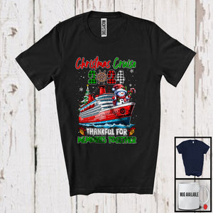 MacnyStore - Christmas Cruise 2024 Thankful For Memories Together; Merry X-mas Plaid Cruise Snowman T-Shirt