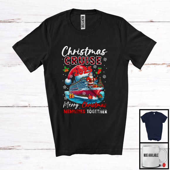 MacnyStore - Christmas Cruise 2025 Memories Together Cruise Ship; Awesome X-mas Santa Cruise Plaid; Family T-Shirt