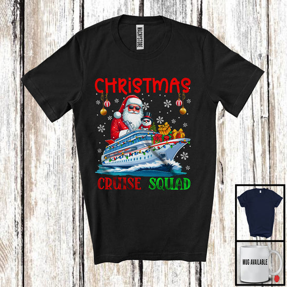 MacnyStore - Christmas Cruise Squad; Awesome X-mas Lights Santa Snowman Cruise Ship; Vacation Trip T-Shirt