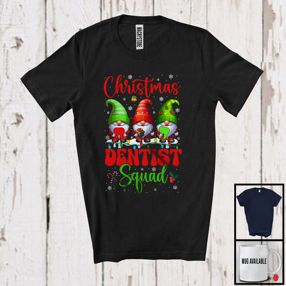 MacnyStore - Christmas Dentist Squad; Amazing Christmas Snowing Three Gnomes; Proud Jobs Careers T-Shirt