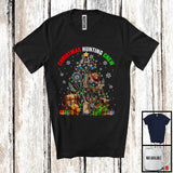 MacnyStore - Christmas Hunting Crew; Wonderful Christmas Tree Lights Hunting Equipment; X-mas Group T-Shirt