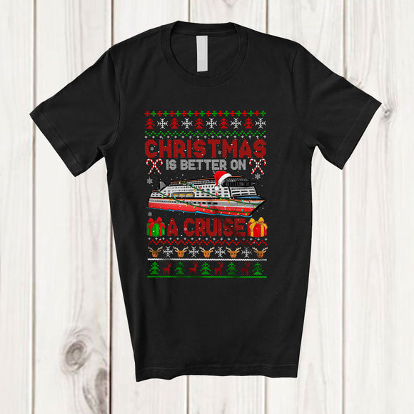 MacnyStore - Christmas Is Better On A Cruise; Wonderful X-mas Sweater Santa Cruise Ship; Family Group T-Shirt