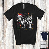 MacnyStore - Christmas Santa Cow Paws Shape; Amazing X-mas Snowing Around Cow; Family Group T-Shirt