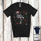 MacnyStore - Christmas Santa Flamingo Paws Shape; Amazing X-mas Snowing Flamingo; Family Group T-Shirt