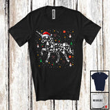 MacnyStore - Christmas Santa Unicorn Paws Shape; Amazing X-mas Snowing Around Unicorn; Family Group T-Shirt