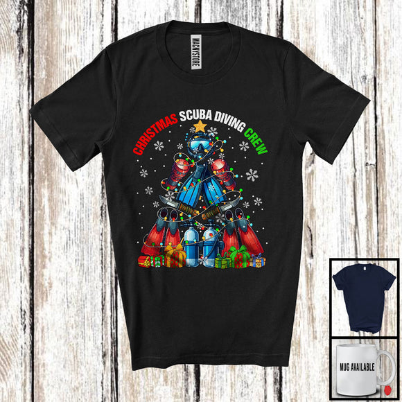 MacnyStore - Christmas Scuba Diving Crew; Wonderful Christmas Tree Lights Scuba Diving; X-mas Group T-Shirt