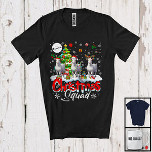 MacnyStore - Christmas Squad; Adorable Goat X-mas Tree Snowing; Goat Lover Farm Farmer Family Group T-Shirt