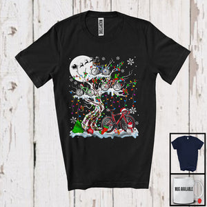 MacnyStore - Christmas Squad; Adorable Santa Elf Reindeer Bicycle On X-mas Tree Snowing; Family Group T-Shirt