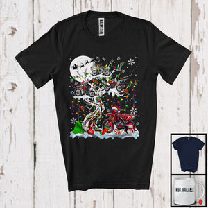 MacnyStore - Christmas Squad; Adorable Santa Elf Reindeer Dirt Bike On X-mas Tree Snowing; Family Group T-Shirt