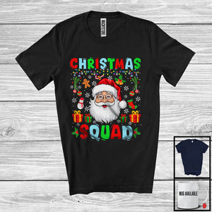 MacnyStore - Christmas Squad; Adorable X-mas Lights Santa Face; Snowing Family Pajama Party Group T-Shirt